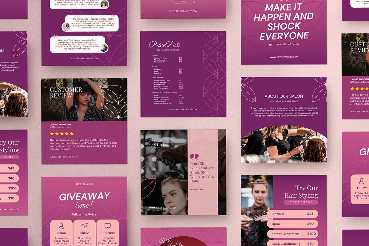Treasures | Salon Canva Template, a Social Media Template by prajapixels (Photo 5 of 6)
