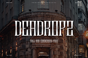 Deadropz - Tall & Condensed Font, a Serif Font by QR Design Studio (Thumbnail 1 of 6)