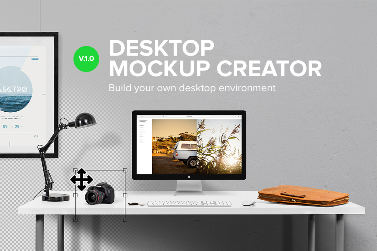 Desktop Mockup Creator, a Books & Magazine Mockup by Mockura (Photo 1 of 5)