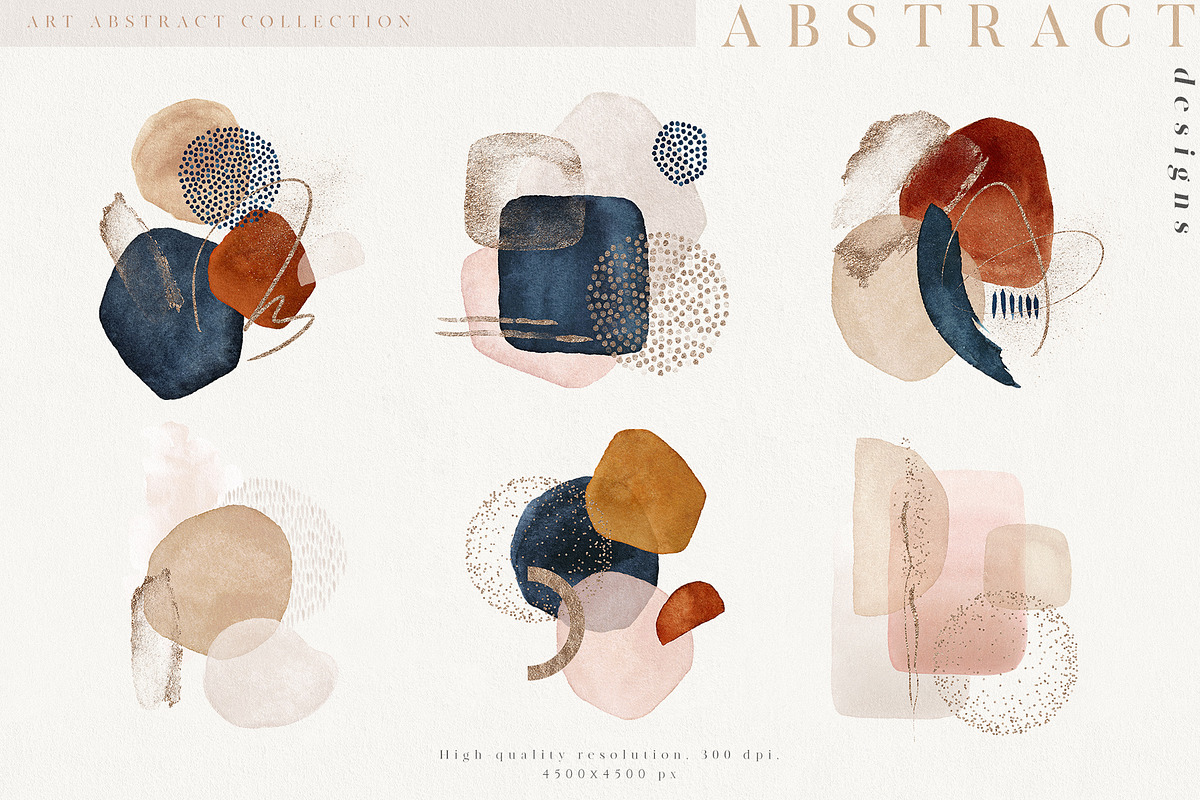Art Abstract Watercolor Shapes, a Texture Graphic by Veris Studio