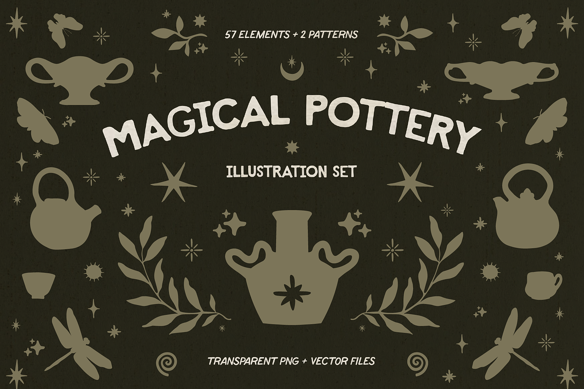 Magical Pottery Illustration Set, an Object Illustration by Aesthetic Vault (Photo 1 of 11)