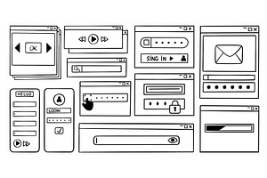 User interface doodle. Browser, a Technology Illustration by Valerie Bodnar