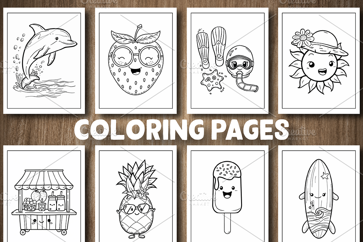 Bold And Easy Cute Summer Coloring, a Seasonal Illustration by Design Station (Photo 4 of 5)