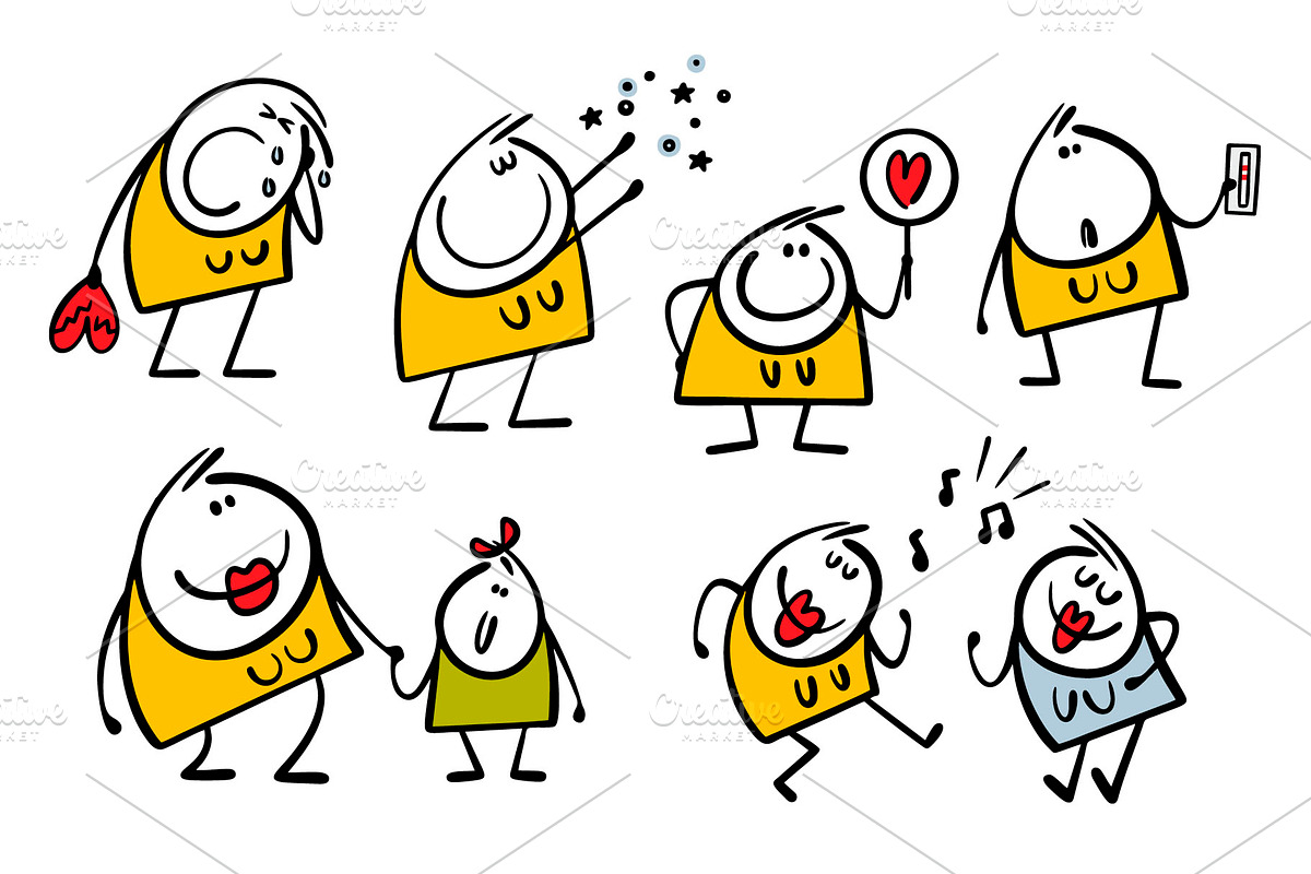 Cartoon women set 1., a Person Illustration by eka panova (Photo 5 of 6)