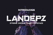 LANDEPZ strong display, a Sans Serif Font by zamjumps (Thumbnail 1 of 10)