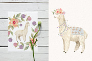 Llama Farm Watercolor Clipart, an Animal Illustration by Julia M. Watercolor (Thumbnail 8 of 14)