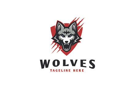 Wolves Shield Logo Design