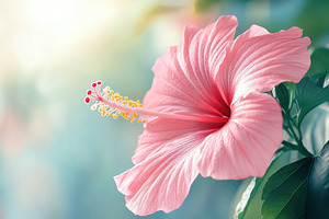 Vibrant pink hibiscus flower bloomin, a Photo by Iftikhar Alam