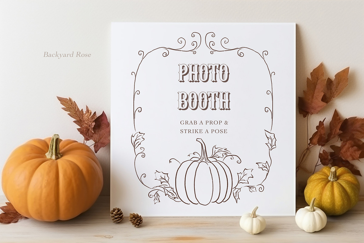 Pumpkin Line Art & Frames, a Decorative Illustration by Backyard Rose (Photo 12 of 13)
