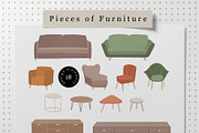 Cozy Home Decor Collection, a Decorative Illustration by Letters-Shmetters (Thumbnail 4 of 10)