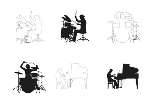 Musical Musician Figure Poses Set 1