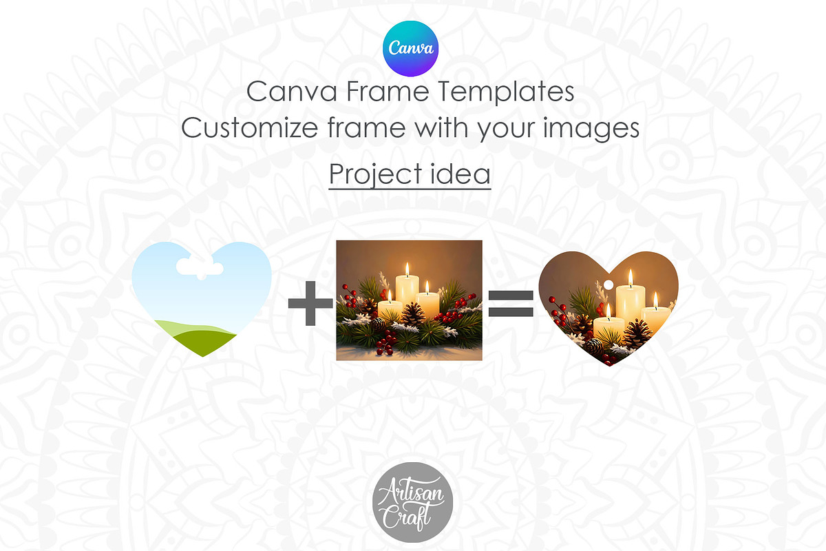 Heart Ornament Canva Frame template, a Presentation Template by Artisan Craft (Photo 2 of 2)