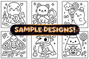 Bold Easy Kawaii Halloween Coloring, a Seasonal Illustration by Craftsbeefy (Thumbnail 3 of 4)
