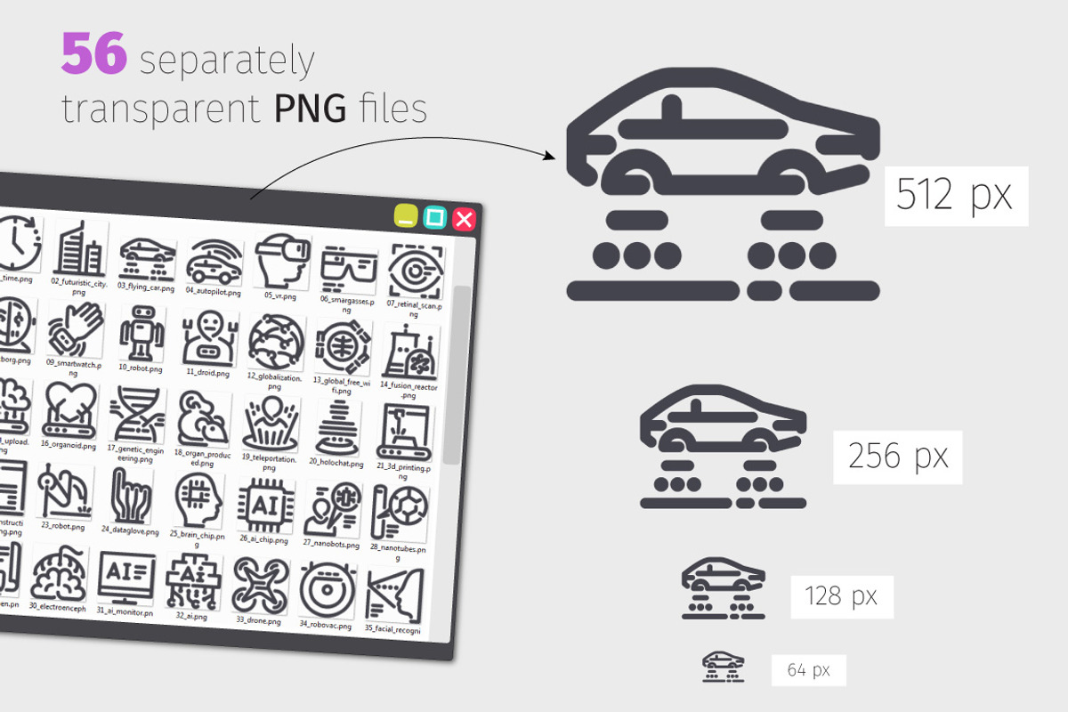 Future Line Icons Set, an Outline Icon by Voysla's Shop (Photo 3 of 4)