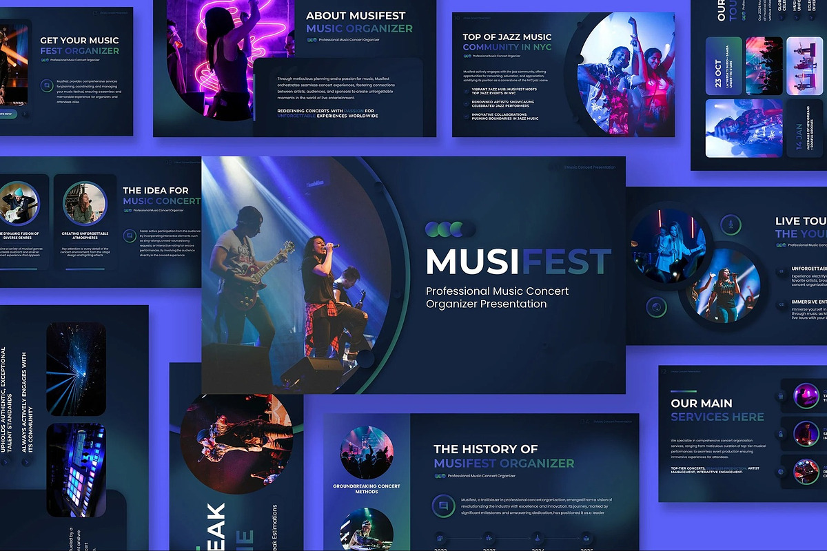 Music Concert Google Slides Template, a Presentation Template by Fit-tee (Photo 1 of 10)