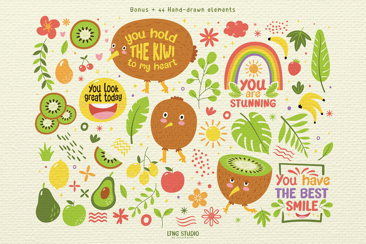 Kiwi Gooseberry Font Family, a Font by LTNG STUDIO (Photo 6 of 9)