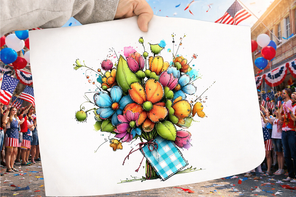 Whimsical Spring Gingham Clipart, an Illustration by GatewayDesign (Photo 4 of 5)