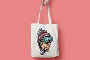 Woman with snorkeling mask diving, a Person Illustration by gunaonedesign (Thumbnail 4 of 4)