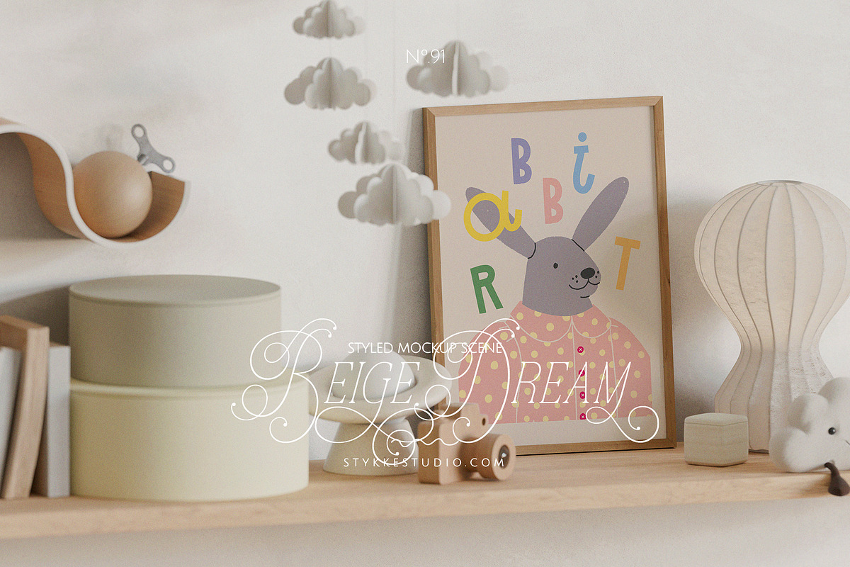 BEIGE DREAM | Nursery Frame Mockup, a Household Mockup by Stykke Studio (Photo 1 of 12)