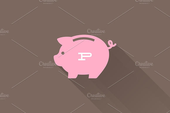 Flat Piggy Bank Icon