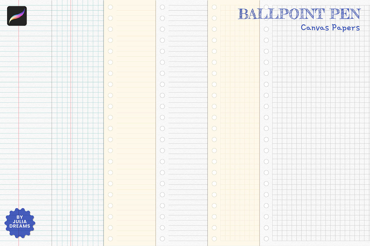 Ballpoint Pen Brushes for Procreate, a Brush Add-On by Julia Dreams (Photo 5 of 6)