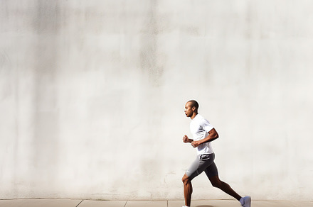 man running in the city, a Person Photo by Virgo Studio