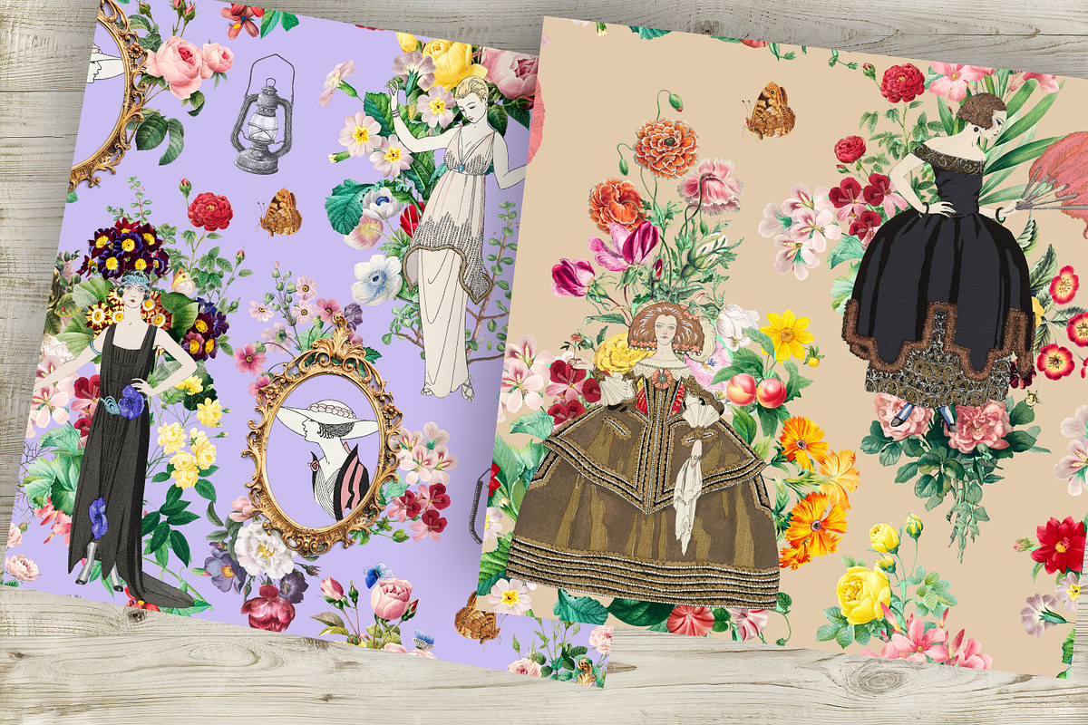 Ladies vintage, seamless pattern, a Pattern Graphic by NastiaDesignsPrints (Photo 5 of 8)