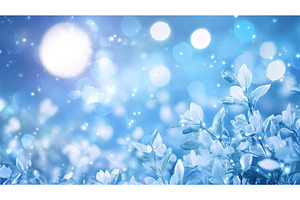 Enchanting blue bokeh with glowing, an Abstract Photo by Lermont51