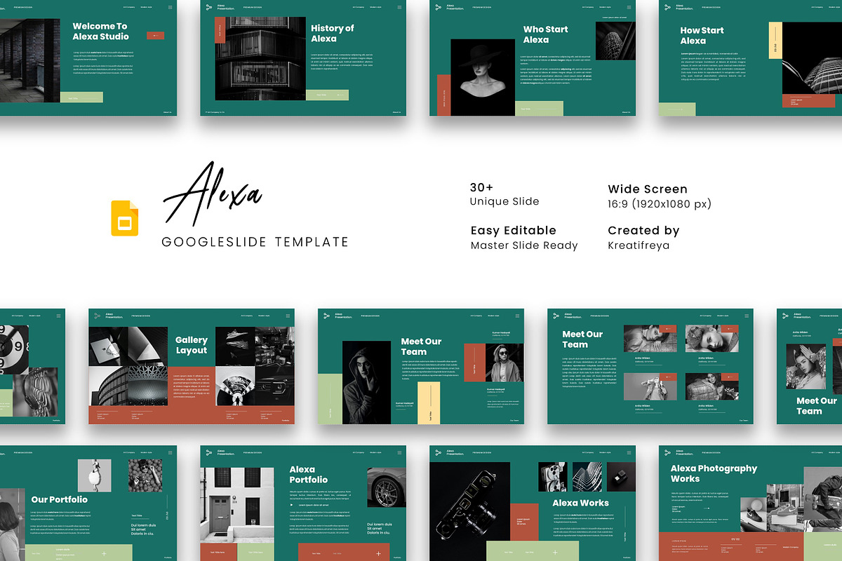 Alexa–Business Google Slide Template, a Presentation Template by kreatifreya (Photo 1 of 5)