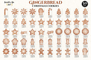 50 Watercolor Christmas Gingerbread, a Decorative Illustration by KarinkaBU (Thumbnail 3 of 8)