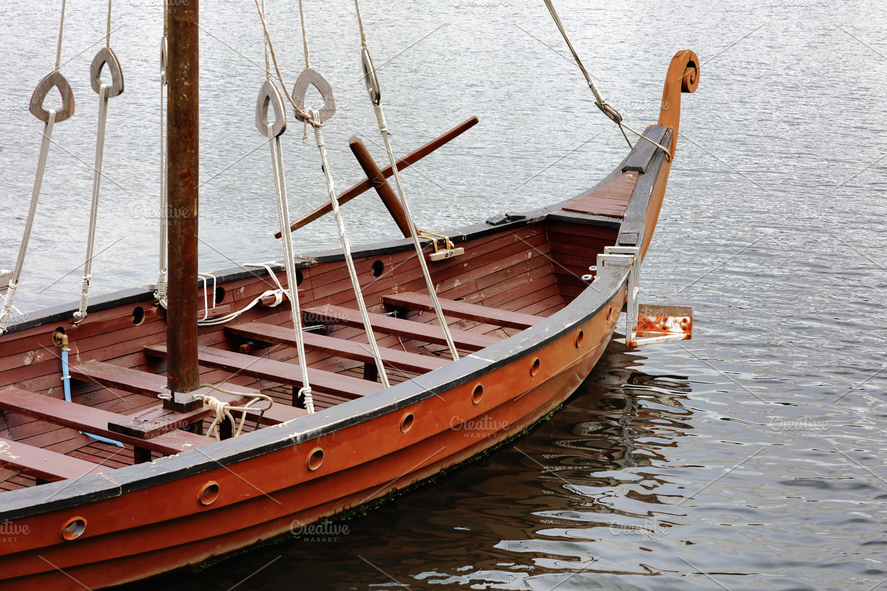 Restored Viking Ship Floating on Cal, a Transportation Photo by Perpis