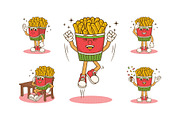 Groovy Fries Retro Illustration, a Food Illustration by Decoconio Design (Thumbnail 2 of 7)