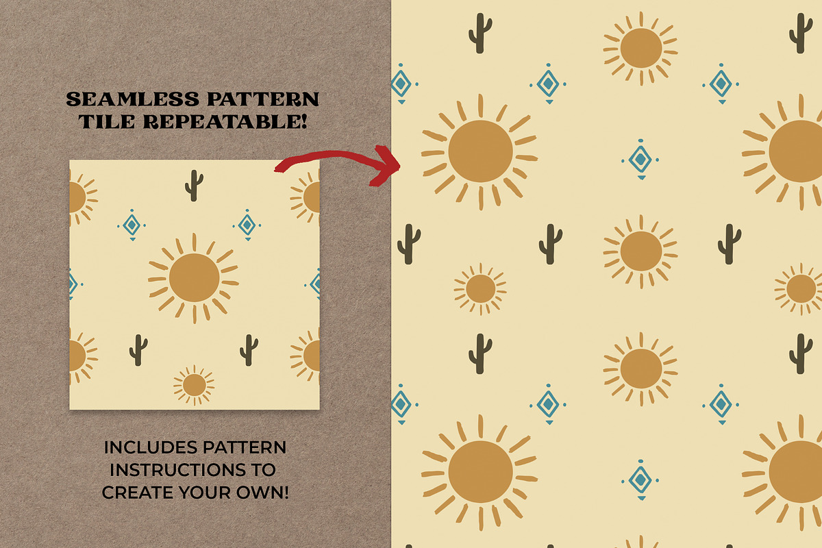 Boho Southwest Seamless Patterns, an Animal Illustration by The Gypsy Goddess (Photo 5 of 9)