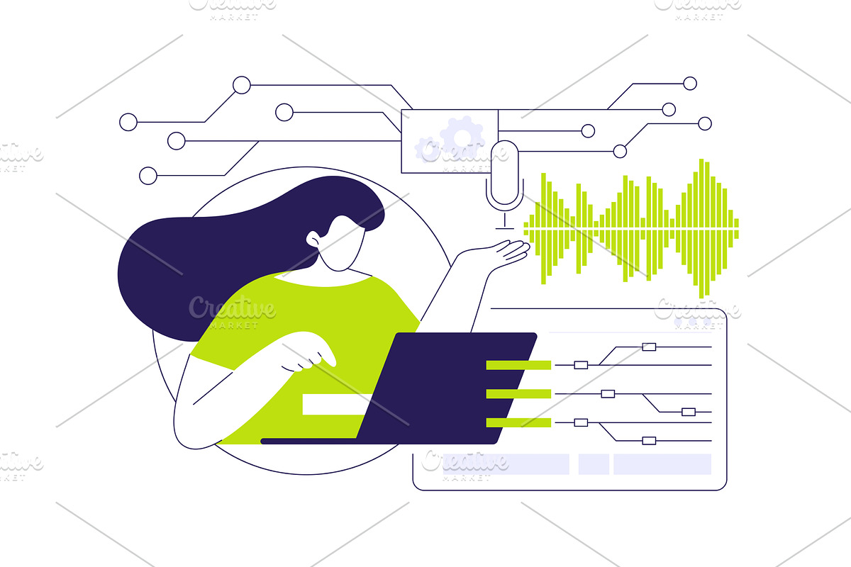 Computational linguist abstract, a Technology Illustration by Visual Generation