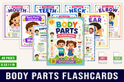 Body Parts Flashcards for Kids, a Stationery Template by Designmela01 (Thumbnail 1 of 5)