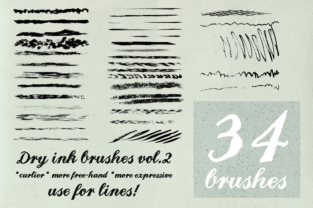 Dry ink brushes VOL.2 scatter&lines, a Brush Add-On by Guerillacraft (Photo 5 of 5)