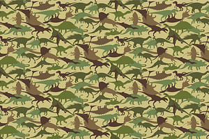 Camouflage Pattern With Dinosaurs