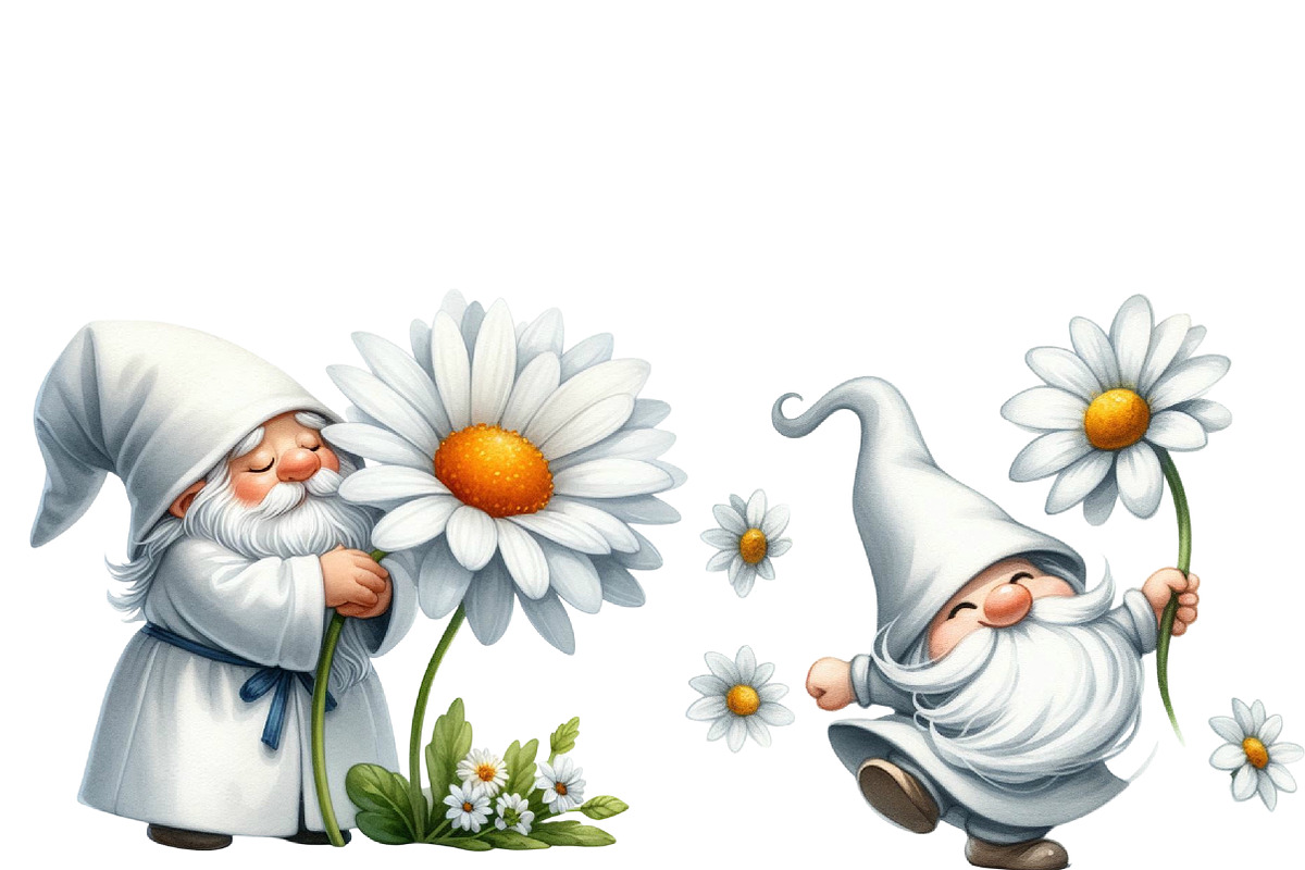 Watercolor  White Gnome Daisy, an Illustration by Designworld (Photo 4 of 6)