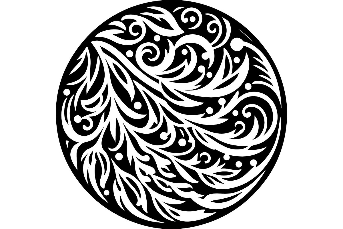 Black Mandala & Nature SVG Bundle, an Object Graphic by Designer_Momina (Photo 3 of 13)