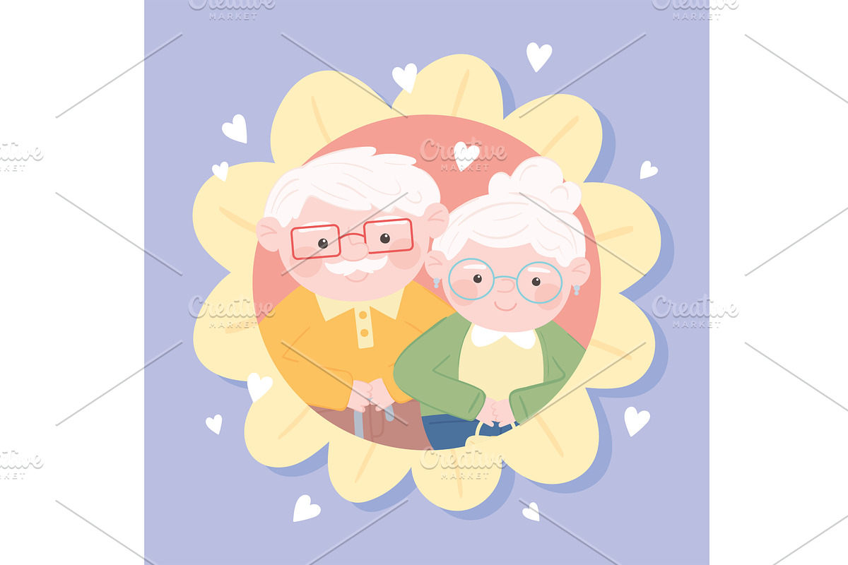 grandparents cute characters, a Person Illustration by studiogstock