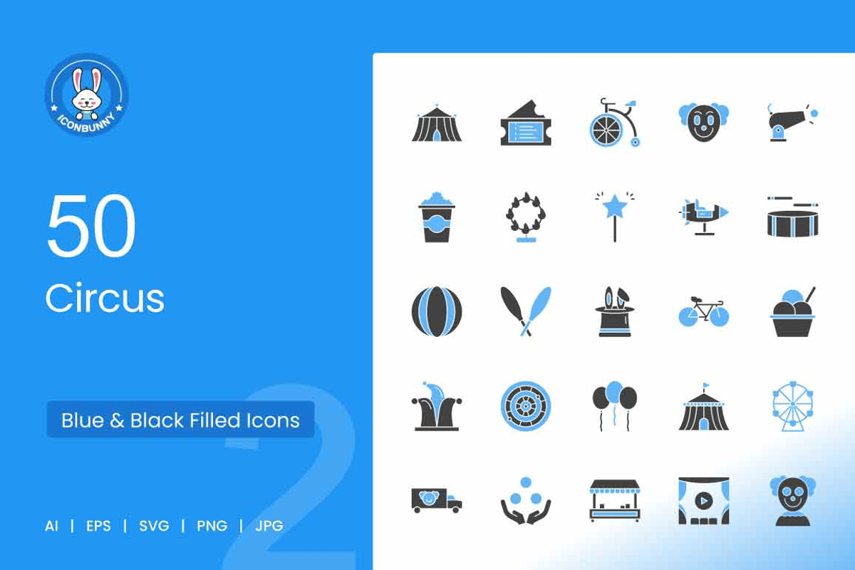 Circus Blue & Black Icons, an Icon by IconBunny (Photo 1 of 2)