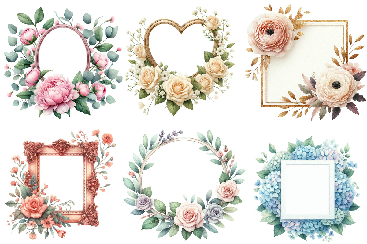 Wedding Photo Frames Clipart, an Illustration by Designworld (Photo 4 of 6)