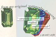 Emerald vector (& sapphire and ruby), an Illustration by Shirakawa Maya (Thumbnail 2 of 2)