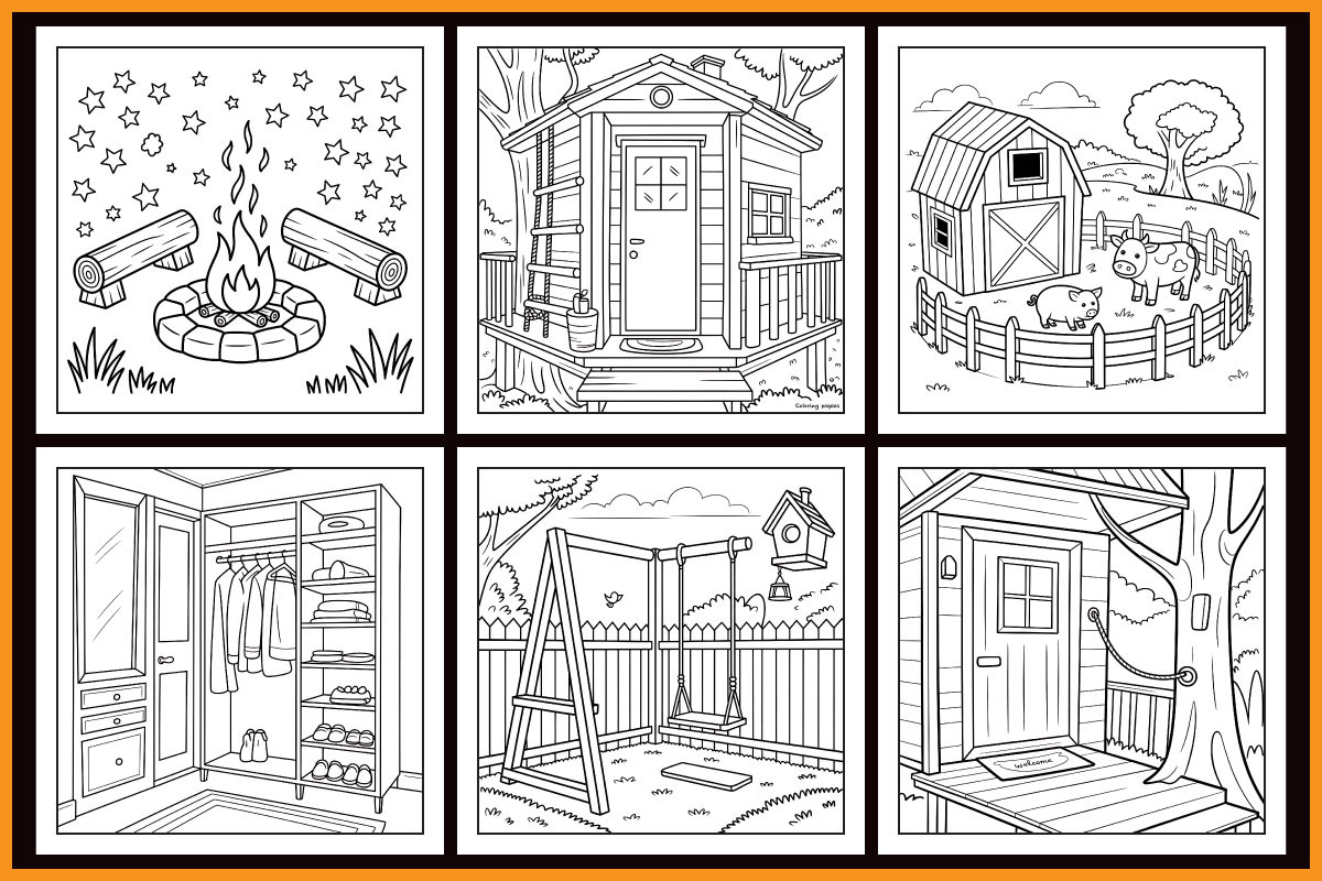 Little Corner Coloring Book, an Object Graphic by protabsorkar11