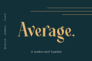 Average - Modern Serif Typeface, a Serif Font by Dharmas Foundry (Thumbnail 1 of 15)