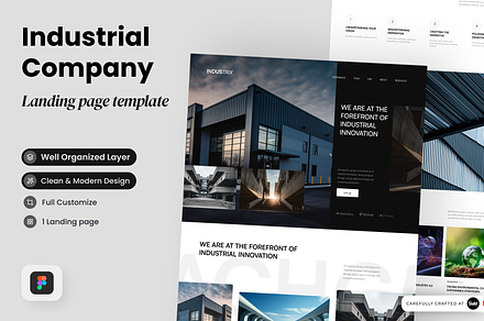Modern Industrial Company, a Landing Page Template by SLAB! Design