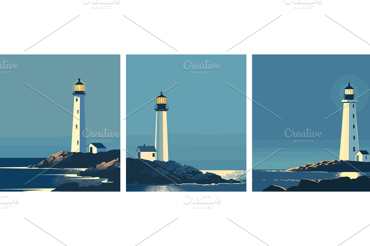 Lighthouse cartoon vector concepts, an Illustration by Onyx