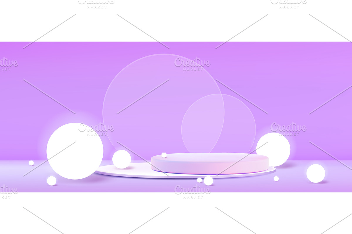 Glowing white spheres around purple, an Illustration by art PVP - market