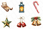 Watercolor Vintage Old Christmas Cli, an Illustration by DreamPrint404 (Thumbnail 6 of 6)