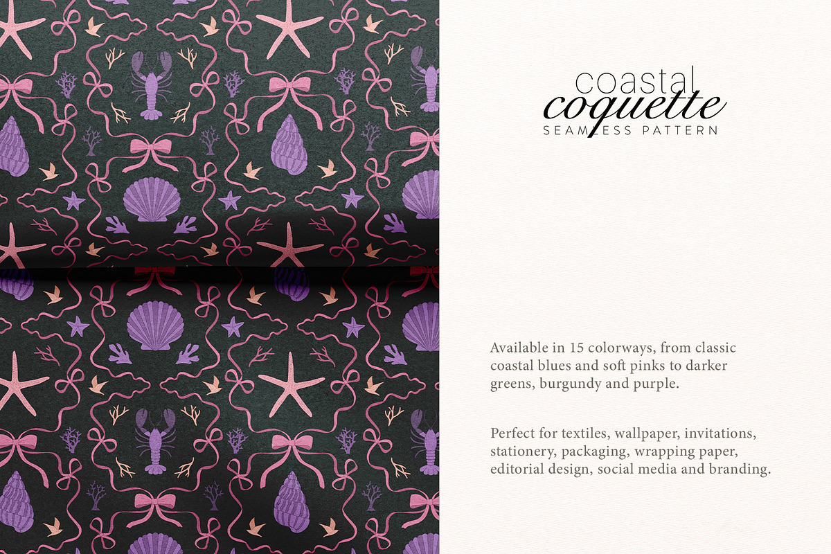 Coastal Coquette Seamless Pattern, a Pattern Graphic by Dina Mae (Photo 10 of 14)
